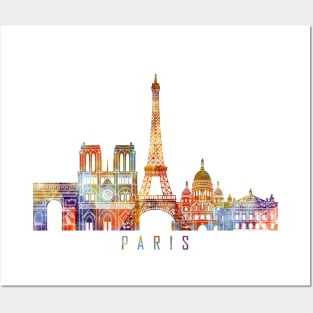 Paris Skyline Watercolor Posters and Art